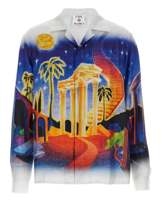 Casablanca Blue 'Midnight Acropolis' Shirt for men