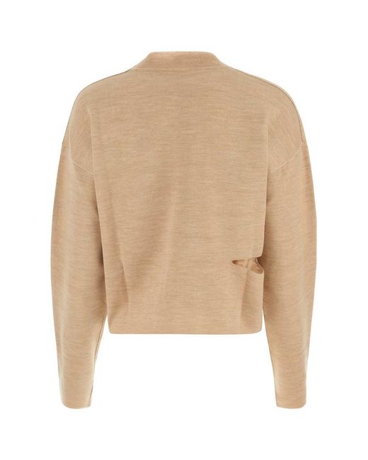 Fendi Natural Beige Wool Blend Reversible Sweater