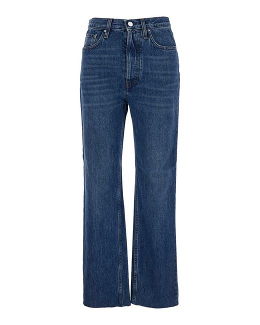 Totême  Blue 'Classic Cut' Jeans With Logo Patch