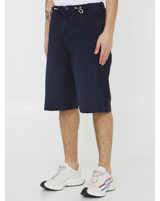 Gucci Blue Cotton Drill Bermuda Shorts for men