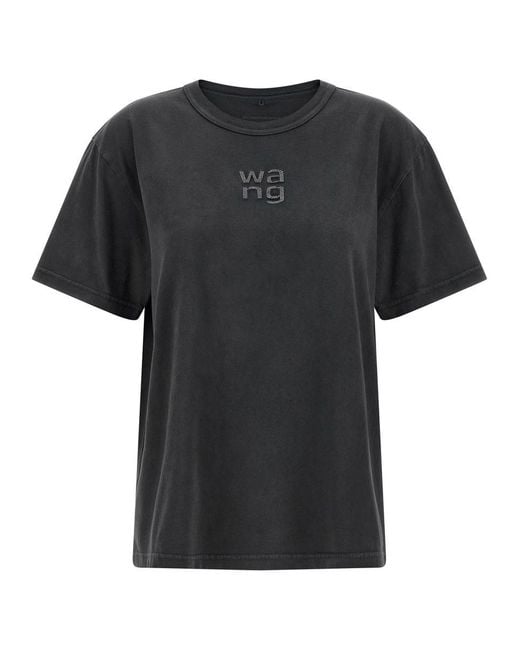 T By Alexander Wang Black 'Hotfix Logo' T-Shirt
