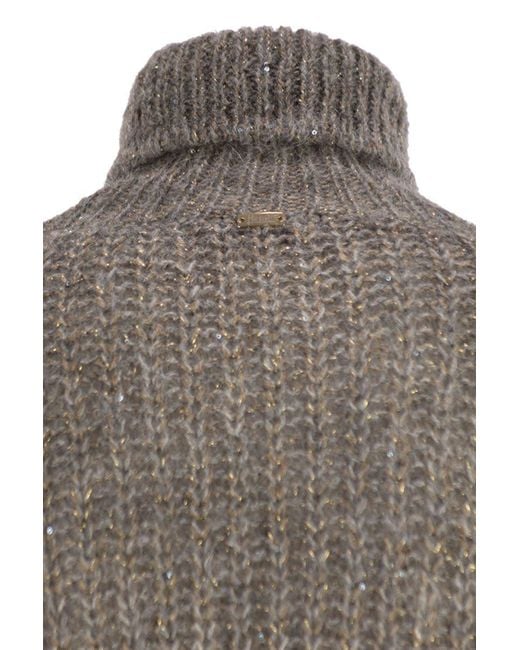 Herno Gray Wool And Alpaca Turtleneck Jumper