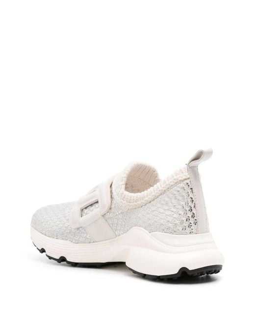Tod's White Kate Technical Fabric Sneakers