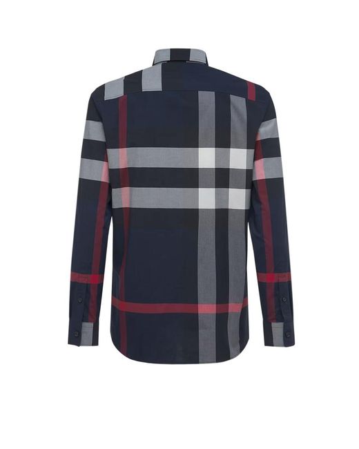 Burberry Blue Summerton Casual Shirts for men