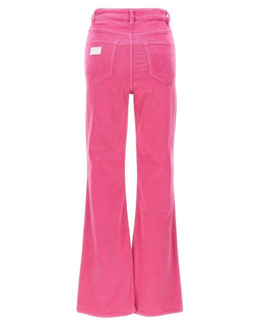 Ganni Pink Corduroy Trousers Pants