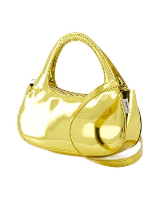 Coperni Yellow Metallic Micro Baguette Swipe Bag