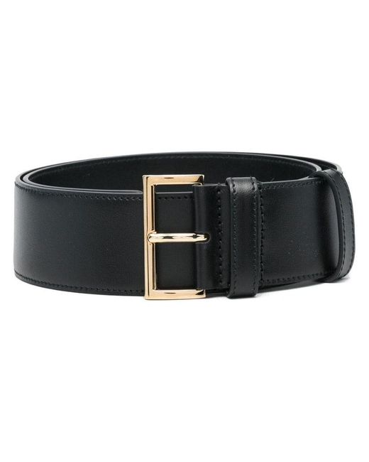 Prada Women's Triangle Logo Leather Belt