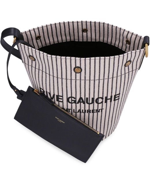 Saint Laurent White Rive Gauche Bucket Bag