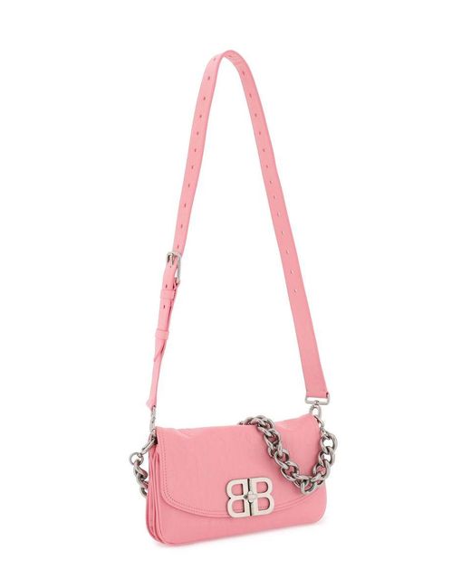 Balenciaga Pink Small Flap Bb Soft Bag