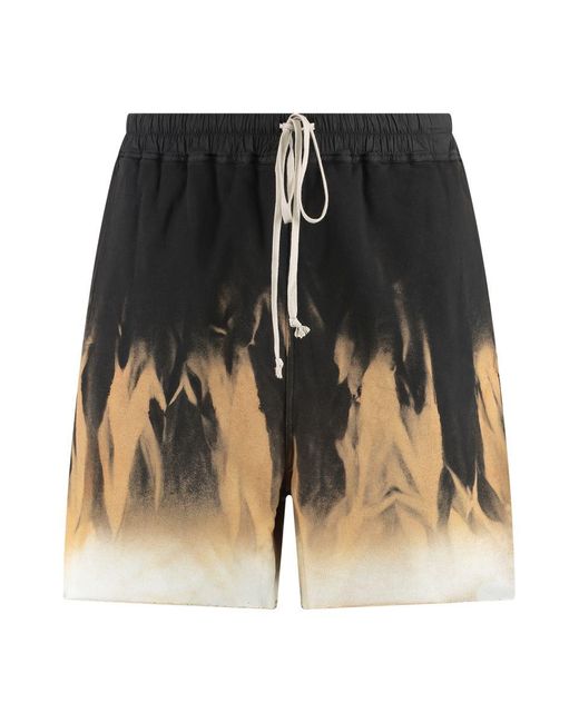 Rick Owens Black Cotton Bermuda Shorts for men