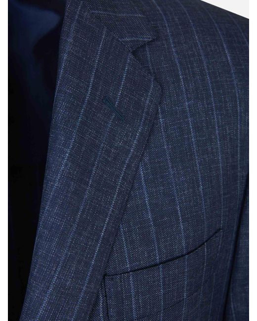 Sartorio Napoli Blue Striped Wool Suit for men
