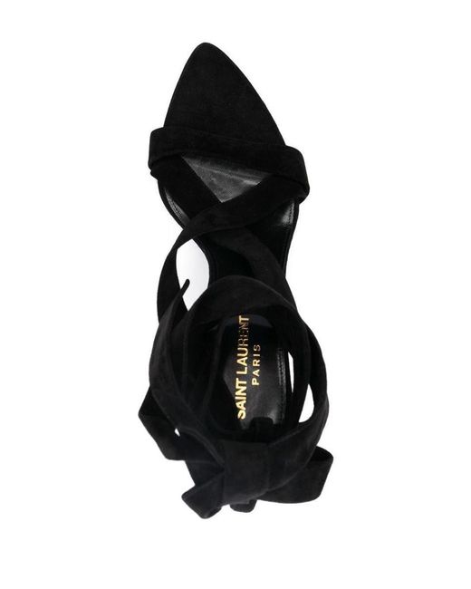 Saint Laurent Black Timeless Luxury: Deva 115mm Sandals.