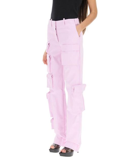 Off-White c/o Virgil Abloh Pink Gabardine Cargo Pants