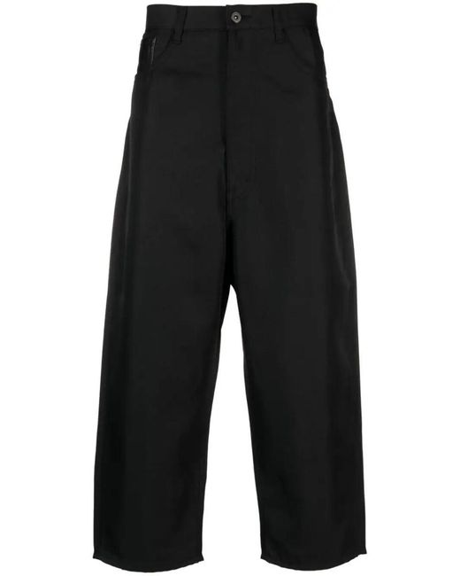 Junya Watanabe Blue Straight-leg Cropped Trousers for men