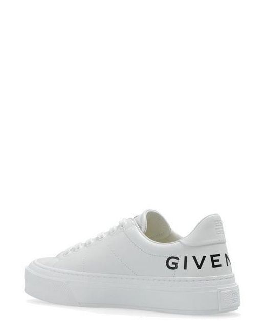 Givenchy White Luxury Leather City Sport Sneakers.