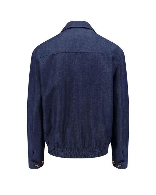 Brunello Cucinelli Blue Linen Jacket for men