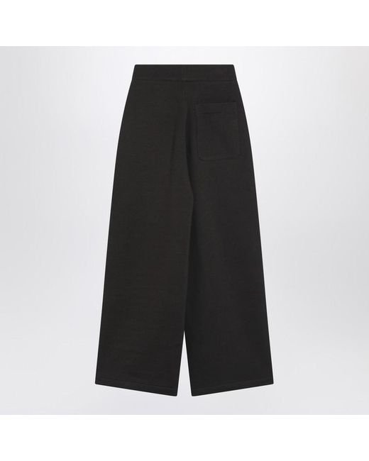 Lemaire Black Wide Wool-Blend Trousers