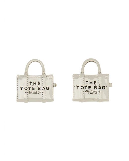 Marc Jacobs Metallic "The Tote Bag Stud" Earrings