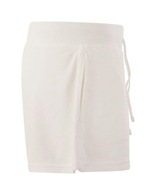 Polo Ralph Lauren White Sponge Shorts With Drawstring