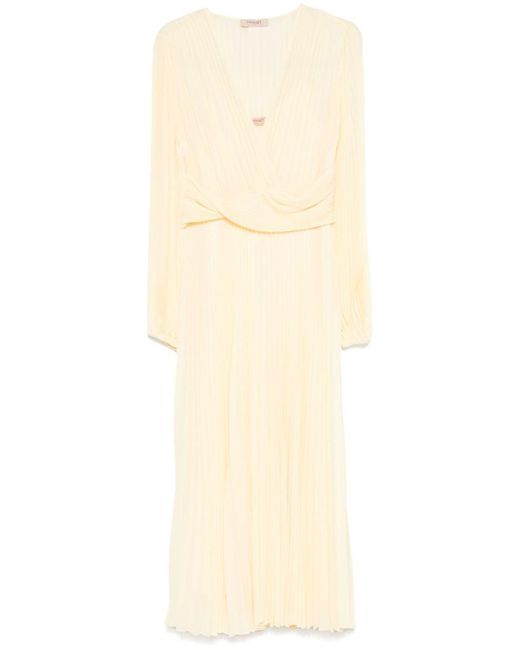 Twinset Natural Cream-Colored Midi Dress