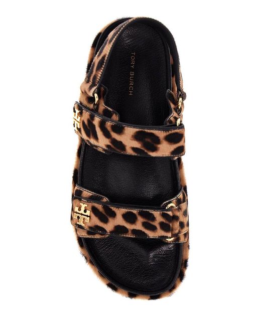 Tory Burch Brown Kira Leopard Print Sandals
