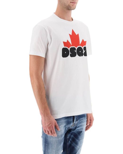 DSquared² White Printed T Shirt for men