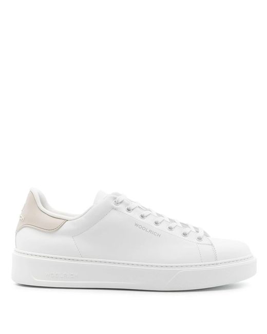 Woolrich White Classic Court Shoes for men