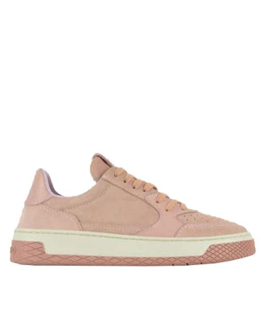 Pànchic Pink Low-top Suede And Leather Sneaker Shoes