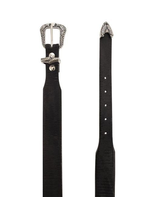 Alberto Luti Black Leather Belt for men
