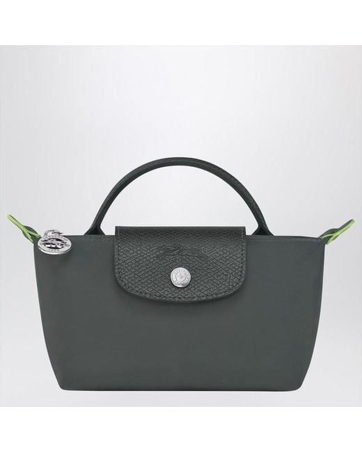 Longchamp Black Le Pliage Graphite Coloured Clutch Bag