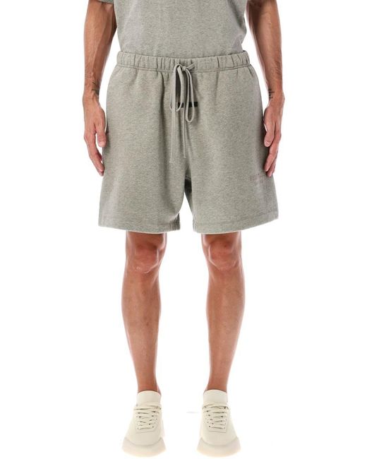 Fear Of God Gray Soccer Fleece Sweatshort Concrete Heater for men