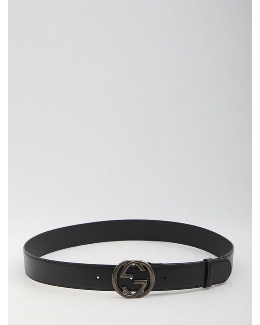 Gucci Gray Interlocking Gg Belt for men