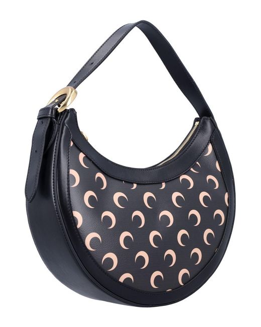 MARINE SERRE Gray Moon Canvas Eclips Shoulder Bag