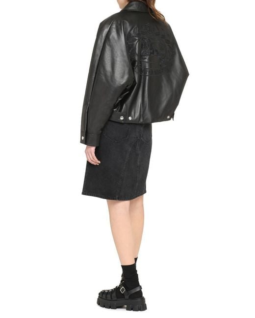 Burberry Stylish Lambskin Bomber Jacket For in Black Lyst UK