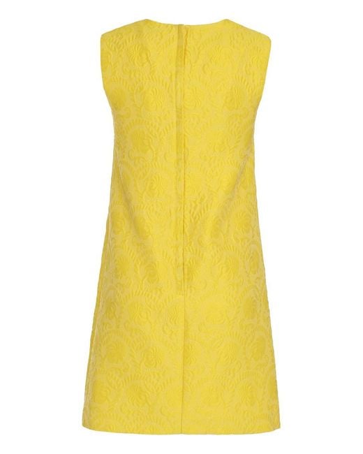 Dolce & Gabbana Yellow Jaquard Mini Dress