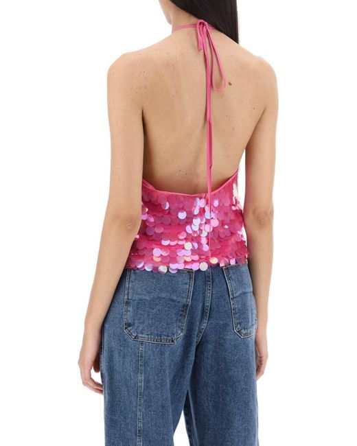 Saks Potts Pink 'anouk' Top With Sequins