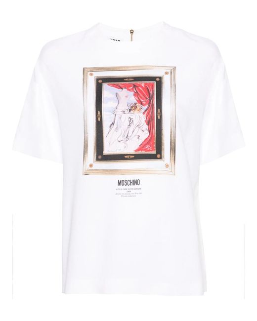Moschino White Blouse With Print