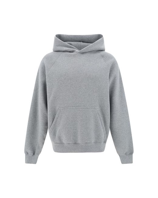 Gucci Gray Cotton Hooded Sweatshirt With Print for men