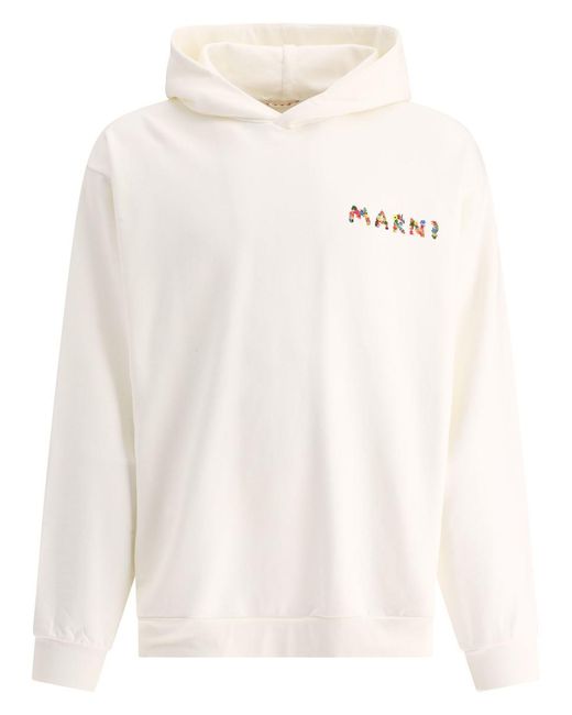 Marni White "Collage Bouquet" Hoodie for men