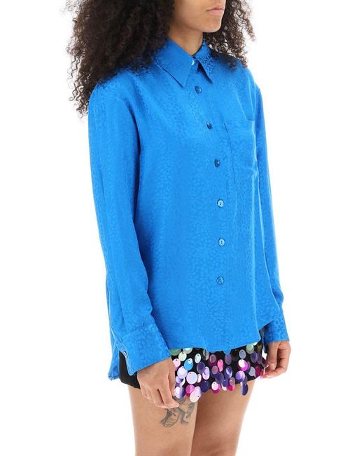 Art Dealer Blue Charlie Shirt In Jacquard Silk
