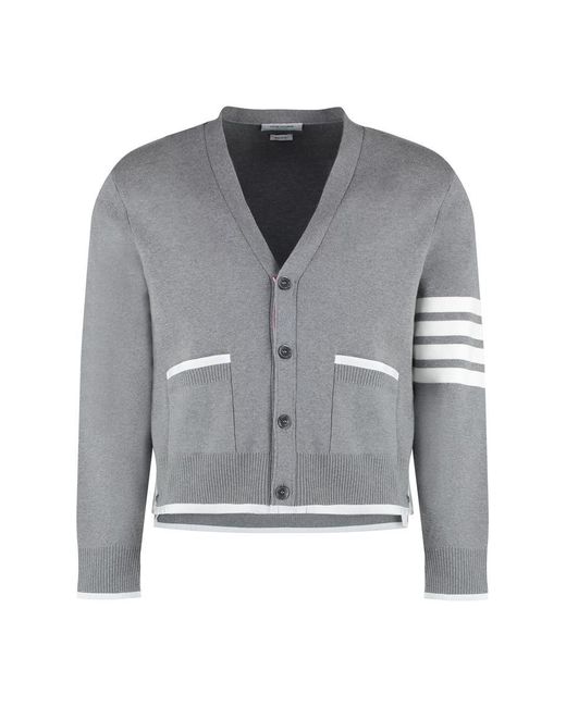 Thom Browne Gray Cotton Cardigan for men