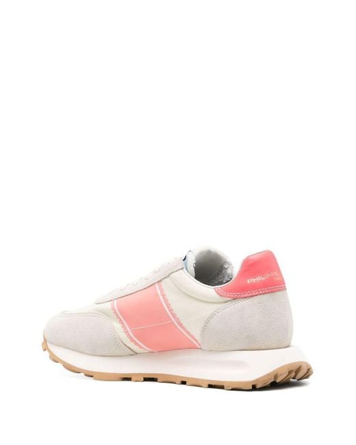 Philippe Model Pink Leather Fabric Sneakers