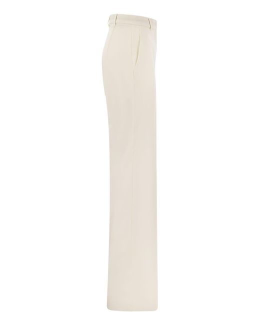 Max Mara Studio White Agami - Wool Crepe Trousers