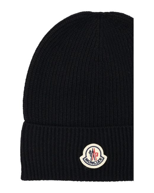 Moncler Black Wool And Cashmere Beanie for men