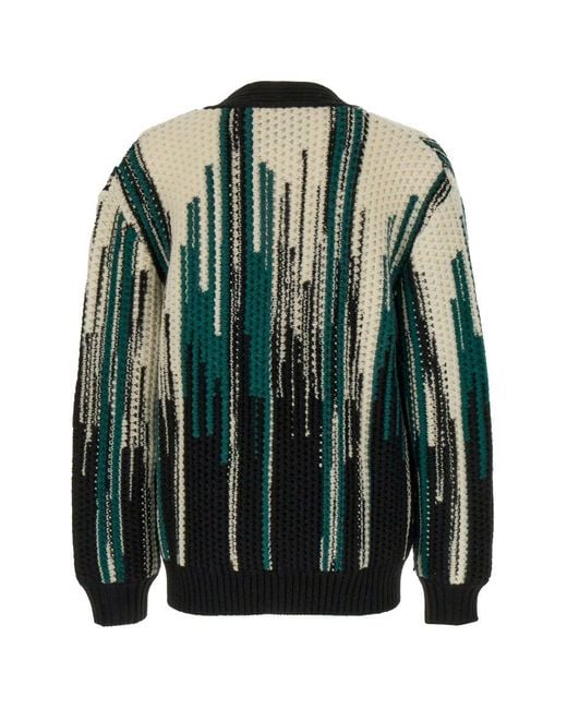 Missoni Green Wool Blend Cardigan for men