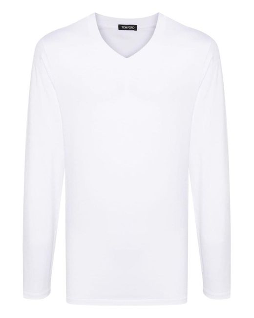 Tom Ford White Long-sleeve T-shirt for men