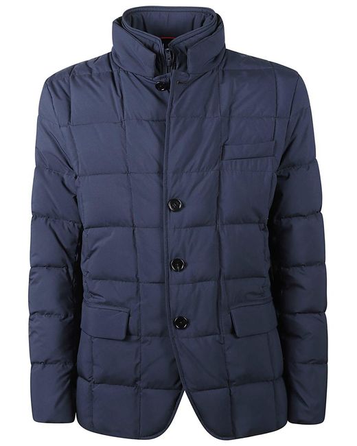 Fay Blue Double-Front Polyester Down Jacket for men