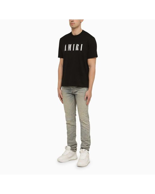 Amiri Gray Antique Distressed Skinny Jeans for men