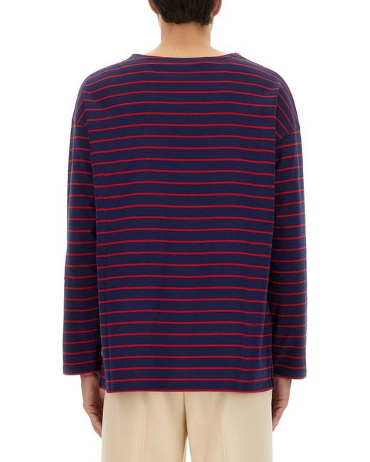 Valentino Garavani Purple Long Sleeve T-Shirt With "Chez Print for men