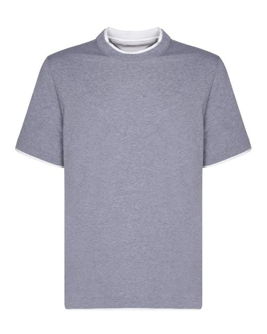 Brunello Cucinelli Blue T-Shirts for men
